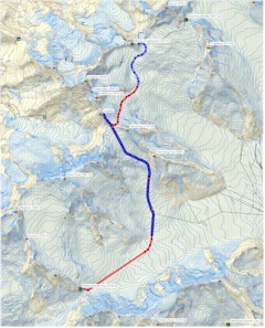 Mapa 1 etap: Jungfraujoch - Louwitor (3659 m) - Hollandia Hut (3 228 m)
