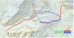 Mapa 3 etap wer. B.: Konkordiahutte (2850m) - Grünhornlucke pass (3279m) - Wyssnollen (3590m) - Finsteraarhorn hut (3048 m) Mapa 3 etap wer. B.: Konkordiahutte (2850m) - Grünhornlucke pass (3279m) - Wyssnollen (3590m) - Finsteraarhorn hut (3048 m)