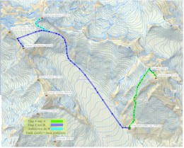 Mapa 4 etap: Finsteraarhorn hut (3048 m) - opcja 1: Finsteraarhorn (4274 m), opcja 2: Hinter Fiescherhorn (4025m) - Finsteraarhorn hut (3048 m)