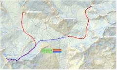 Mapa 5 etap : Finsteraarhorn hut (3048 m) - Wannenhorn (3906m) - Galmigletscher (2700m) - Oberaarjoch Hutte (3212m) Mapa 5 etap : Finsteraarhorn hut (3048 m) - Wannenhorn (3906m) - Galmigletscher (2700m) - Oberaarjoch Hutte (3212m)