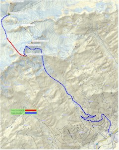 Mapa 6 etap: Oberaarjoch Hutte (3212m) - Vorderes Galmihorn (3517m) - Bachileke (3378m) - Reckingen Mapa 6 etap: Oberaarjoch Hutte (3212m) - Vorderes Galmihorn (3517m) - Bachileke (3378m) - Reckingen